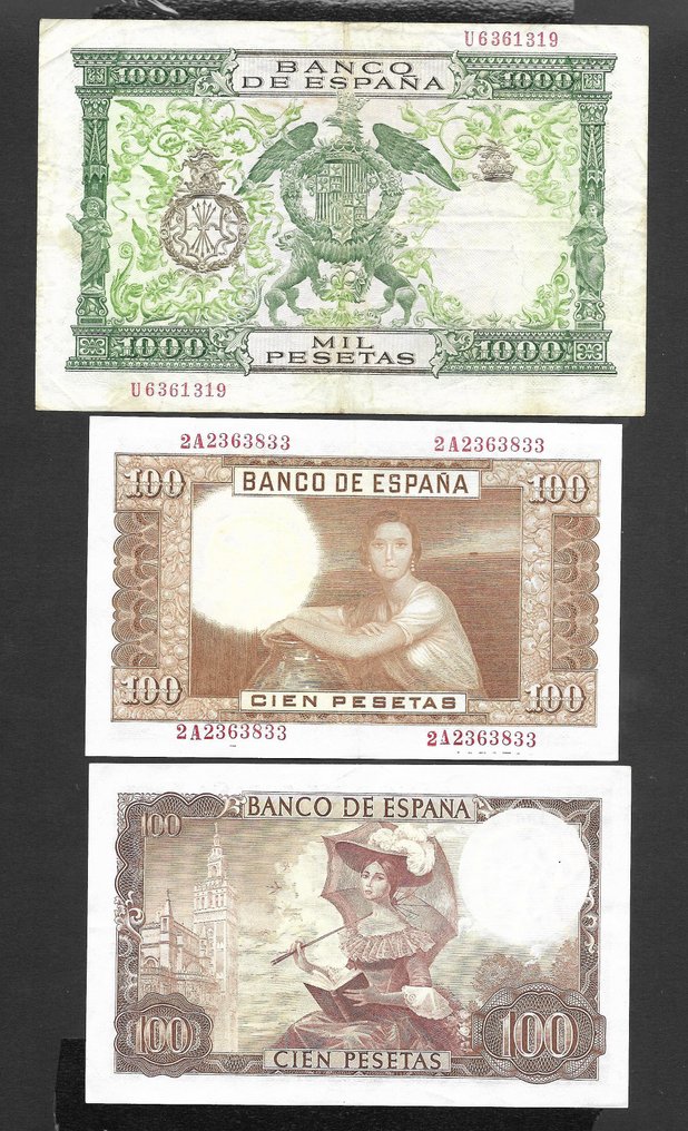 Espagne. - 5 Banknotes - various dates (Sans prix de réserve) #2.1