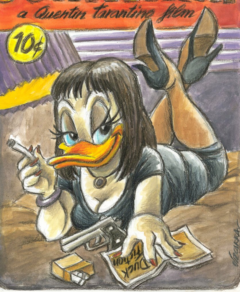 Joan Vizcarra Eredeti műalkotás - Daisy Duck Fiction – Hand Signed #3.2