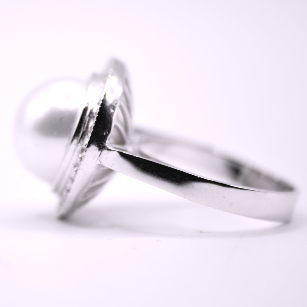 Sans prix de réserve - Bague Platine - 0.56ct. tw. Diamant (Naturelle) - Perle #2.1