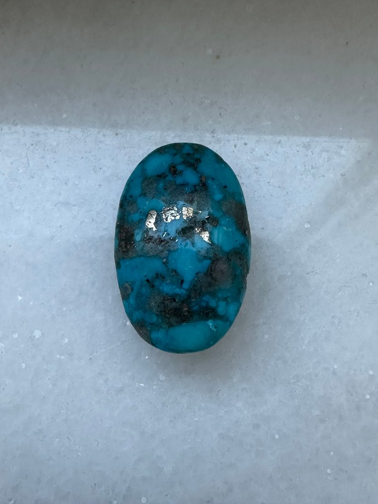 Τυρκουάζ Πραγματικό διαμάντι! Υψηλής ποιότητας Τουρκουάζ Νεϊσαμπούρ, 36,45 καρατίων. Μεγάλο υπέροχο κομμάτι. - Ύψος: 27 mm - Πλάτος: 15 mm- 7.29 g #2.1