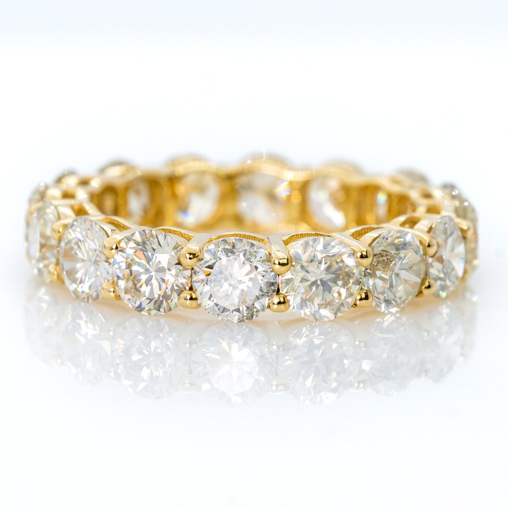 没有保留价 - 戒指 - 14K包金 黄金 - 6.00ct. tw. 钻石 (天然色彩的) - IGI #1.0