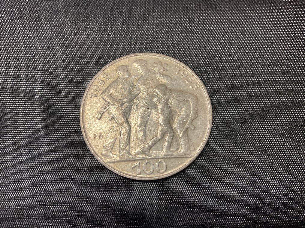 Τσεχοσλοβακία. 100 Korun 1955 / 10th Anniversary - Liberation from Germany  (χωρίς τιμή ασφαλείας) #1.0