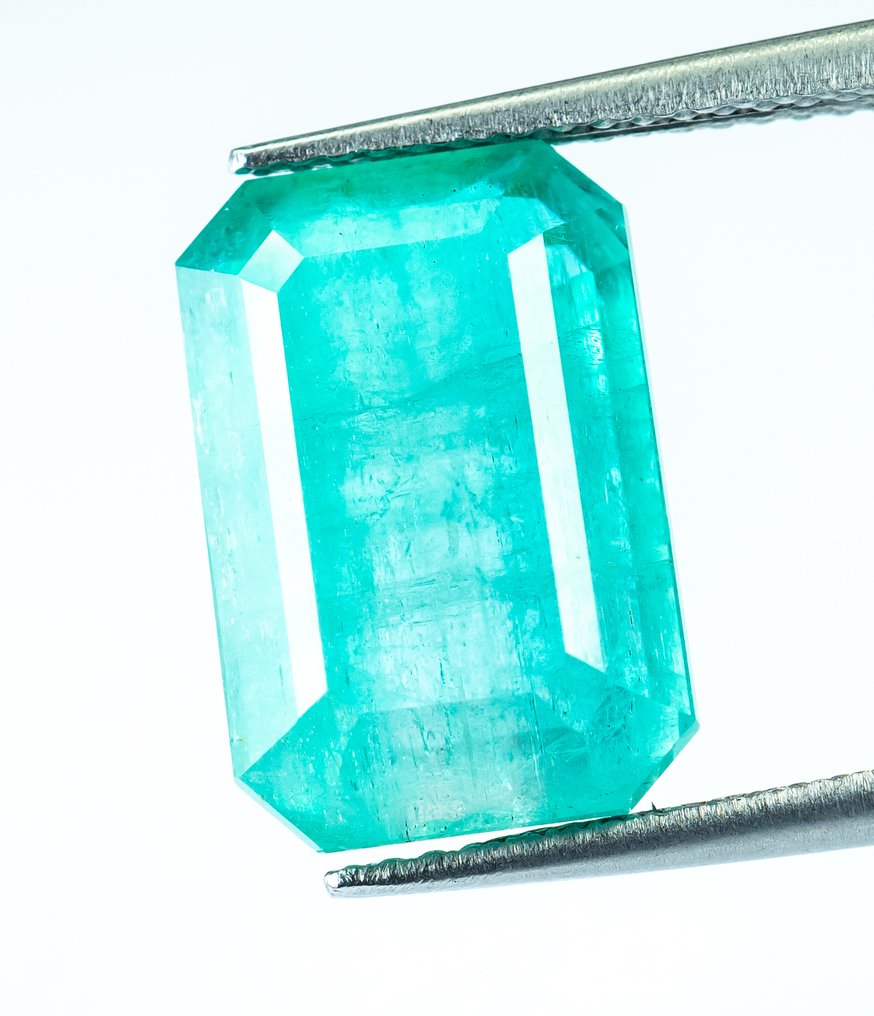 沒有保留價 祖母綠  - 8.52 ct - Bellerophon Gemlab - 蓝绿色（尼日利亚） #2.1