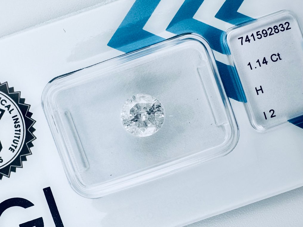χωρίς τιμή ασφαλείας - 1 pcs Διαμάντι (Φυσικό) - 1.14 ct - Στρογγυλό - H - I2 - International Gemological Institute (IGI) - φυσικό #3.2