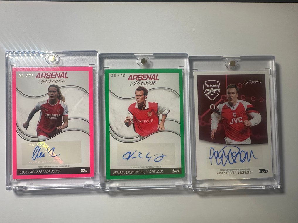 2024/25 Topps Merson , Ljungberb /99, Lacasse /75 Auto Arsenal Forever - 3 Card - 全新 (M) #1.0