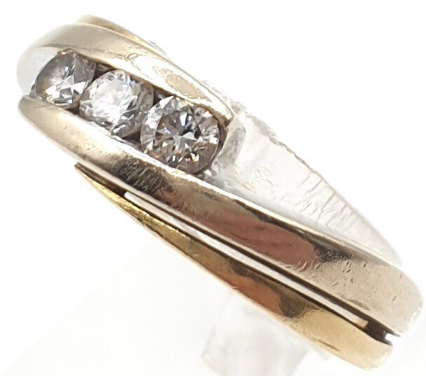 戒指 - 18K包金 黄金, 白金 - 0.21ct. tw. - 钻石 #1.0