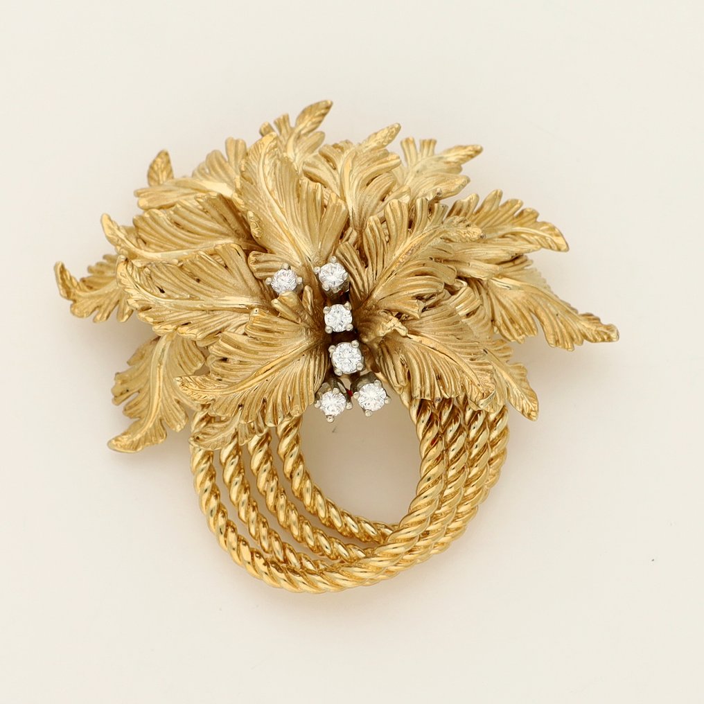 Grosse - Καρφίτσα - 14 καράτια Κίτρινο χρυσό - 0.12ct. tw. Διαμάντι (Φυσικό) #1.0