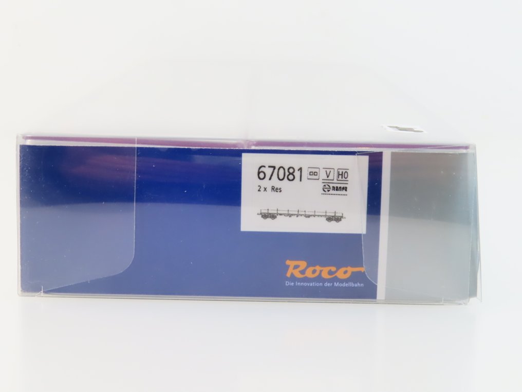 Roco H0 - 67081 - Modellvonat teherfuvarozási vagonszett (1) - 2 részes készlet 4-állású Rongenwagens típus Res - RENFE #2.1