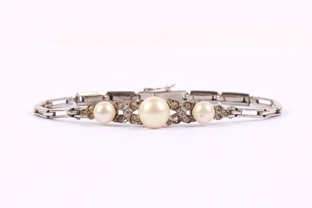 Senza prezzo di riserva - Bracciale Argento - Vintage pearl #1.0