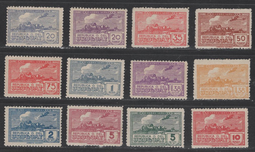 Uruguay 1927/1939 - dos ediciones completas postfrisches (MNH) mejores #4.3