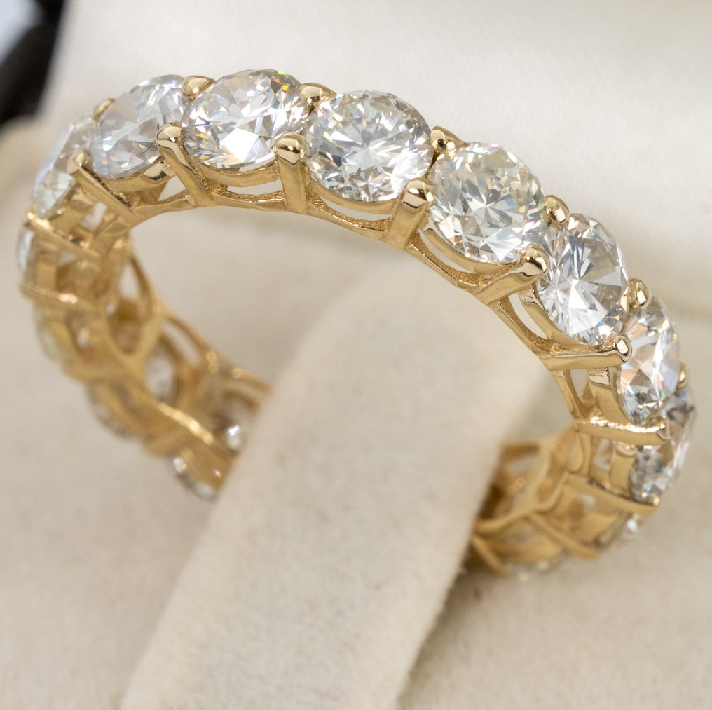 没有保留价 - 戒指 - 14K包金 黄金 - 6.00ct. tw. 钻石 (天然色彩的) - IGI #1.0