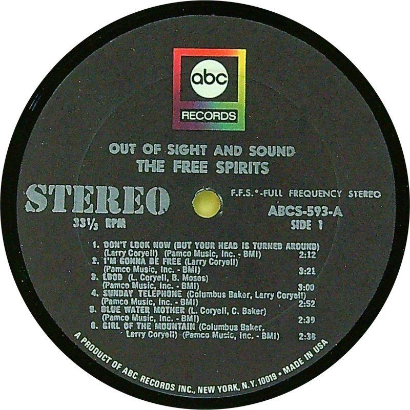 The Free Spirits (Larry Coryell) - Out of Sight and Sound - LP Album (stand-alone item) - Stereo - 1967 #2.1