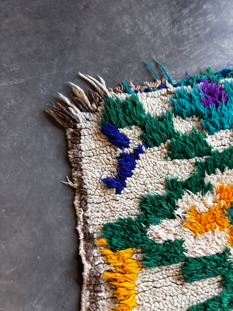 复古贝尔贝尔地毯——手工羊毛编织——色彩丰富的部落图案——摩洛哥——波西米亚风格装饰 - 地毯 - 140 cm - 65 cm - 手工编织羊毛地毯 #4.3