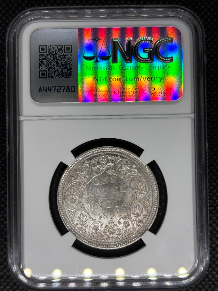 British India. Victoria. 1 Rupee 1862 MS62 (No reserve price) #2.1