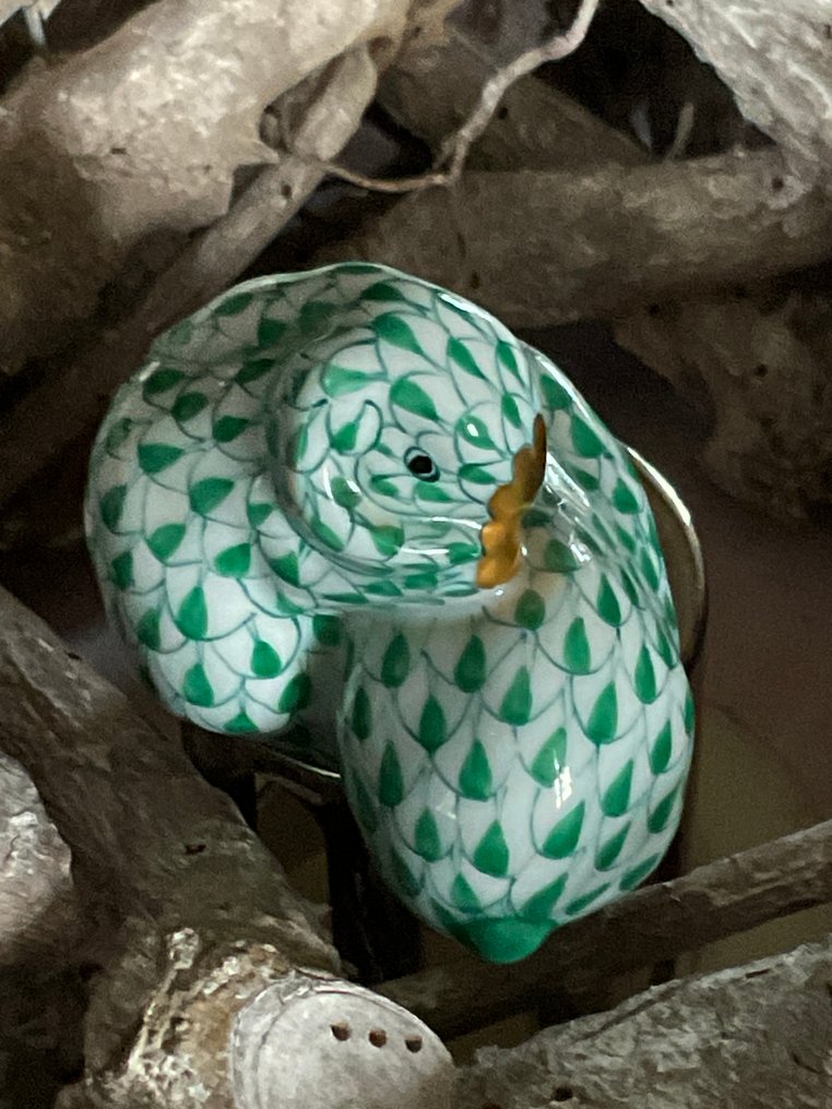 Herend - Figurine - Pair of rabbits - Fishnet - Porcelain #4.3