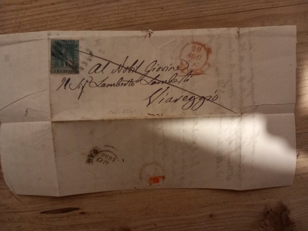 Olaszország 1857/1857 - Toszkána nagyhercegsége 2 őrült kékeszöld 1857 - Sassone #4.3