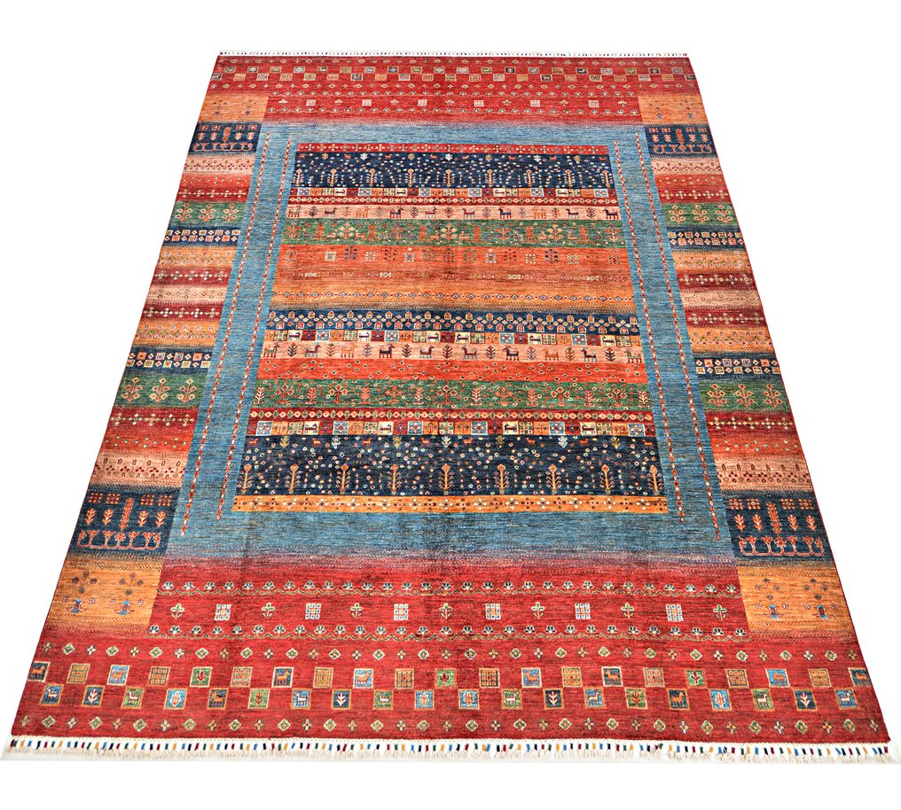 Afghan, Gabbeh, Large Samarkand Ariana rug High quality Hand-knotted Premium wool - Carpet - 373 cm - 272 cm - New Handmade Designer rug #1.0