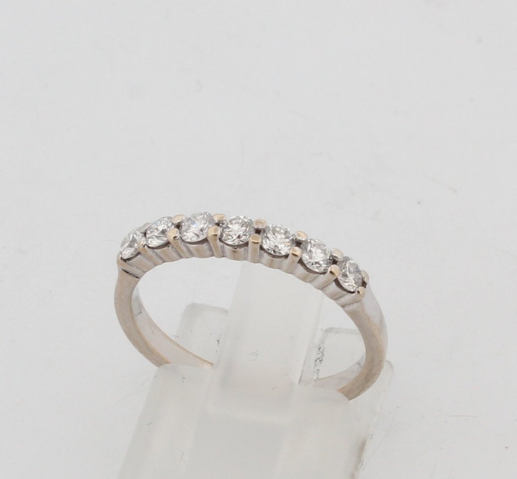 Zonder minimumprijs - Ring - 18 karaat Witgoud Diamant (Natuurlijk) #1.0