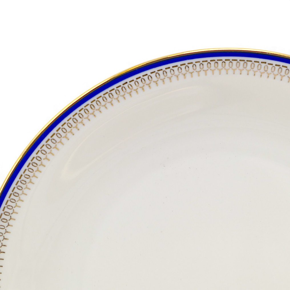 Seltmann Weiden Bavaria - 成套餐具 (28) - mod. "Knightsbridge" 蓝色钴蓝色，采用真正的巴伐利亚硬瓷，1970年代 - 奶油色陶器 - Profilo Oro Zecchino 24K #2.1