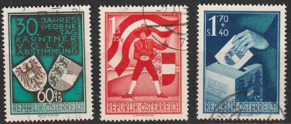 奧地利 1950/1953 - 全民公投系列鸟类 - Michel 952-954 e.a. #1.0