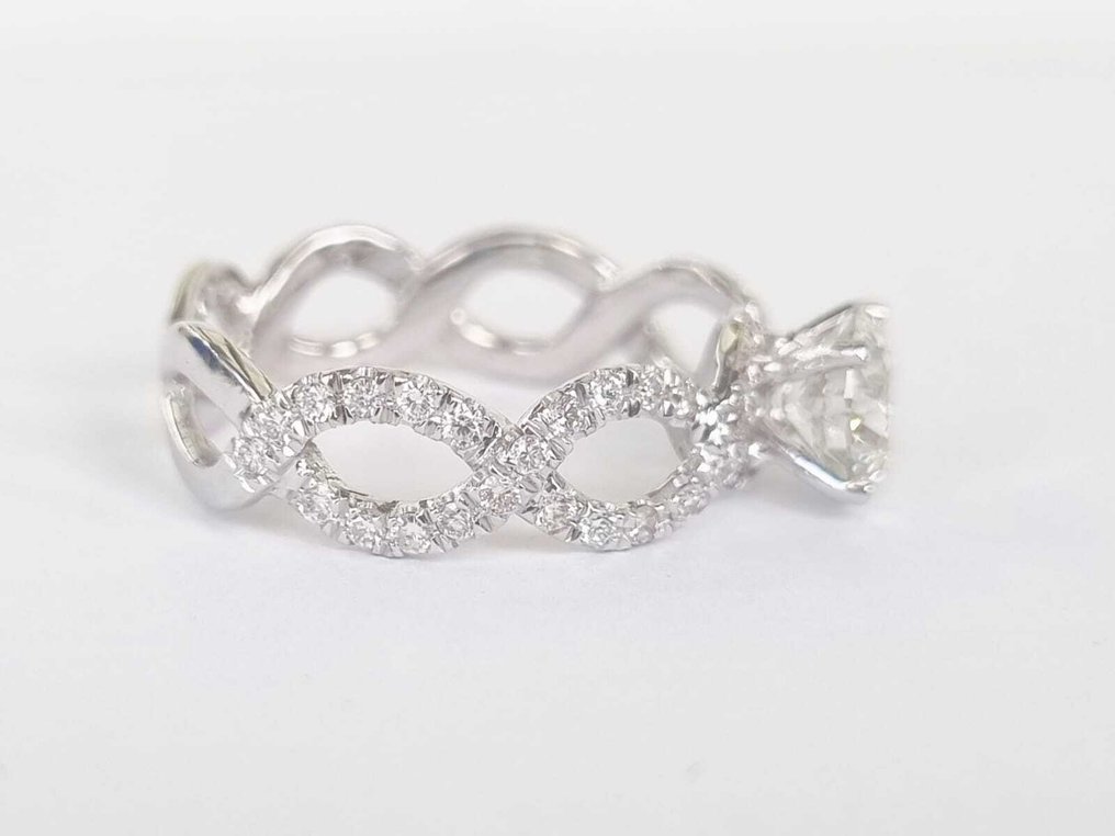 订婚戒指 - 18K包金 白金 -  1.50ct. tw. 钻石 (天然) - 钻石 #3.2