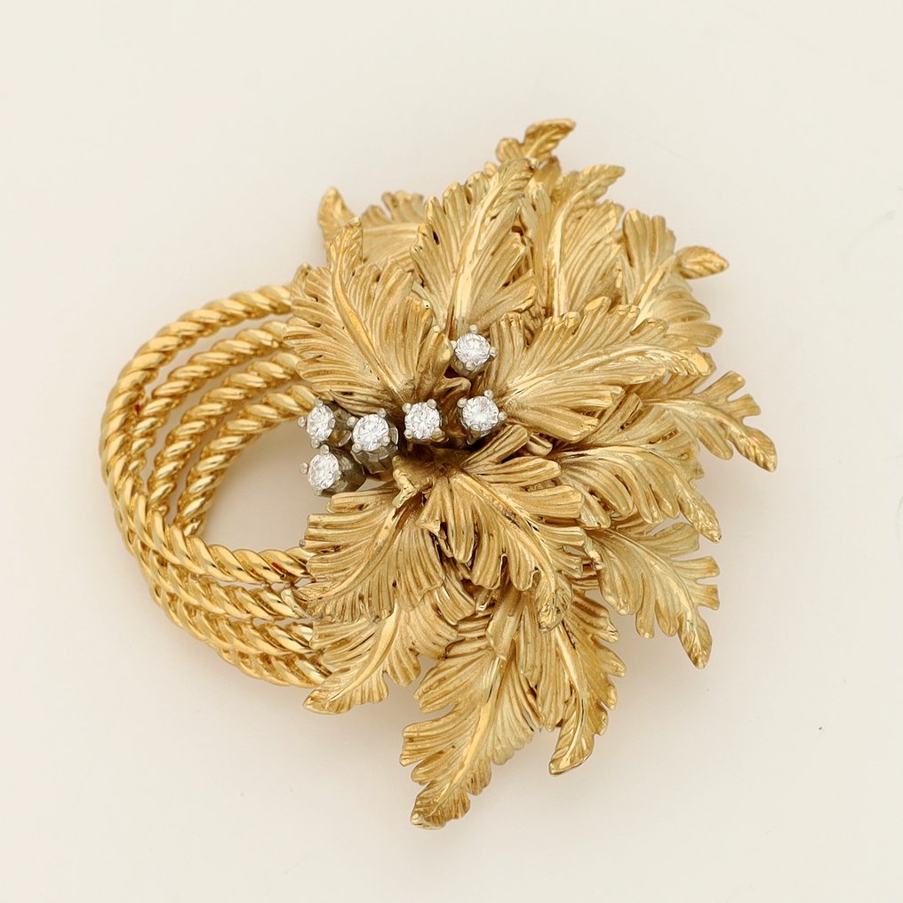 Grosse - Καρφίτσα - 14 καράτια Κίτρινο χρυσό - 0.12ct. tw. Διαμάντι (Φυσικό) #3.2