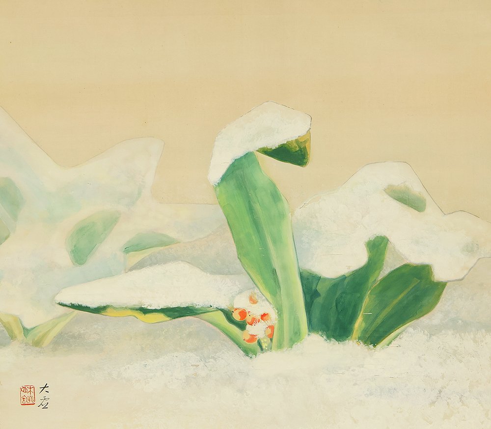 Omoto Nippon Lily in Snow - with signature 'Taikyo' 大虚 - Ιαπωνία (χωρίς τιμή ασφαλείας) #4.3
