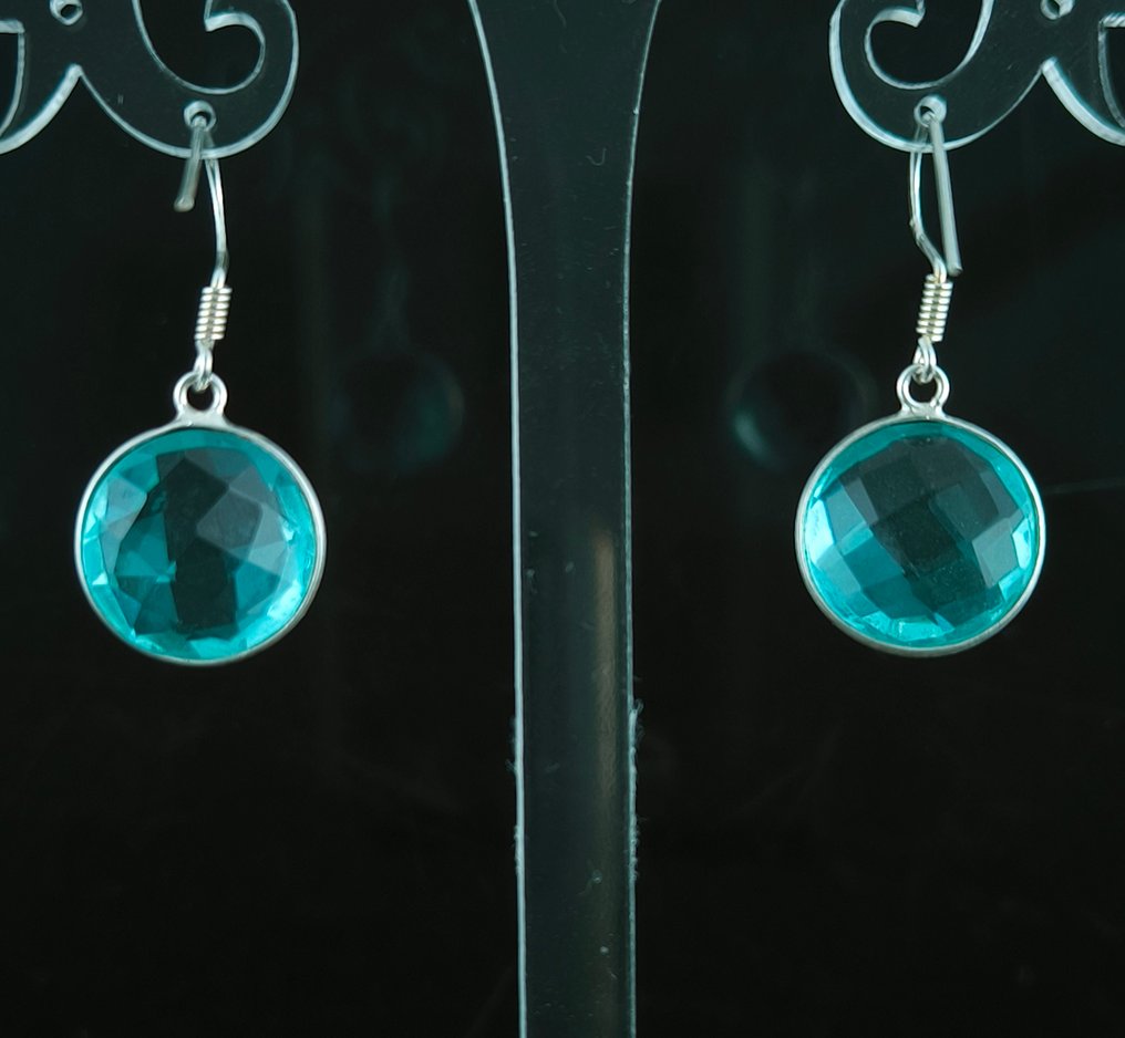 Ακουαμαρίνης - Ασημί - Σκουλαρίκια - Σκουλαρίκια από ασήμι υψηλής ποιότητας #3.2