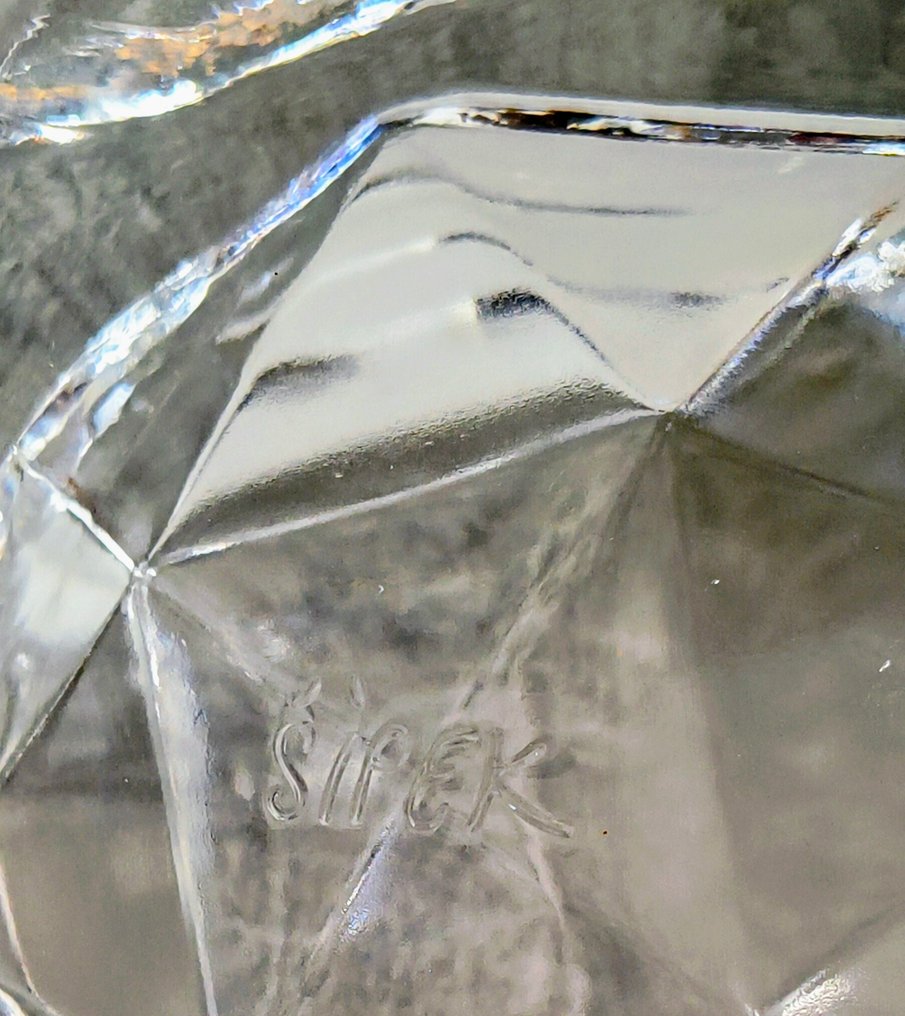 Borek Sipek - Bordopsats - Groot og tung dekorativ bordmidte. - Krystal - Runde og firkantede linjer #2.1