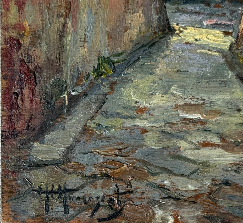 Alessandro Monsagrati (1884-1966) - Veduta di una strada a Firenze (Traversa San Leonardo) #4.3