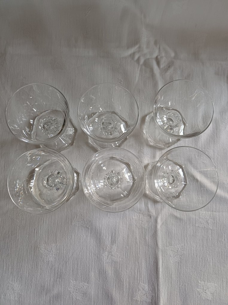 Val Saint Lambert - Ποτήρι κρασιού (6) - Κρύσταλλο - μοντέλο Yale #2.1