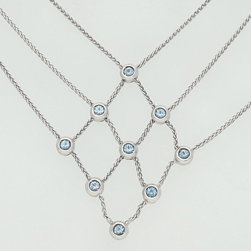 Κολιέ - 14 καράτια Λευκός χρυσός - Spinel #1.0