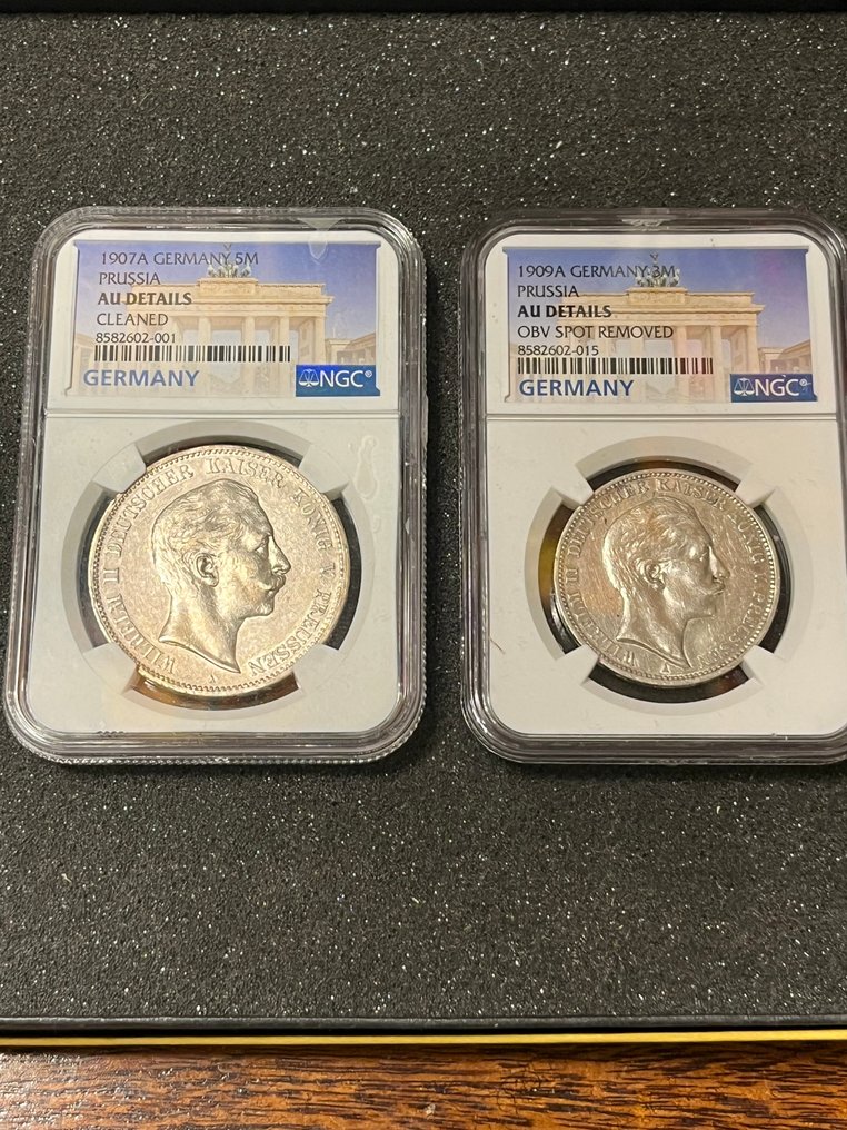 Germany, Empire 5 Mark 1907 dazu 3 Mark 1909 (Nincs minimálár) #1.0