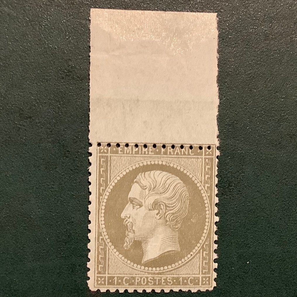 Frankrijk 1862 - 1 cent Napoleon Dentelez met velrand - MNH - Yvert 19 #1.0