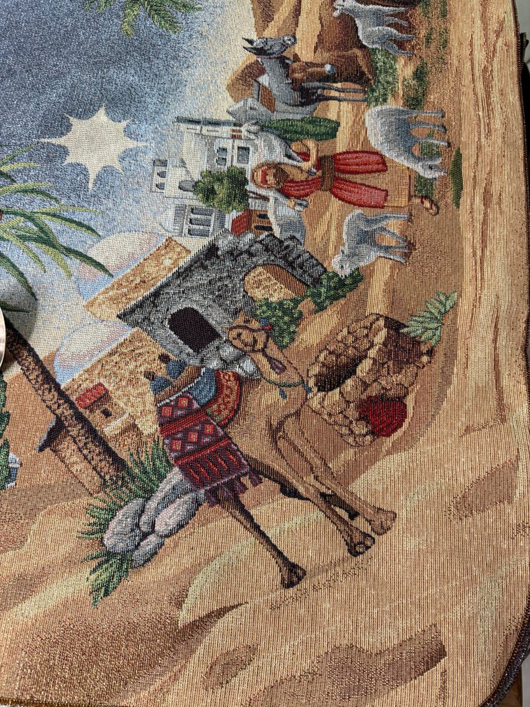 renato balestra - Maravilhosa toalha de Natal para grandes jantares com decoração colocada em fio de ouro Re Magi. - Toalha de mesa - 2.6 m - 1.57 m #4.3