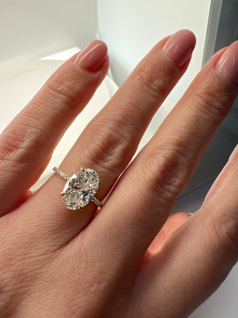 Sormus - 14 kt. Keltakulta - 3.33ct. tw. Timantti (Laboratoriossa kasvatettu) - Timantti #4.3