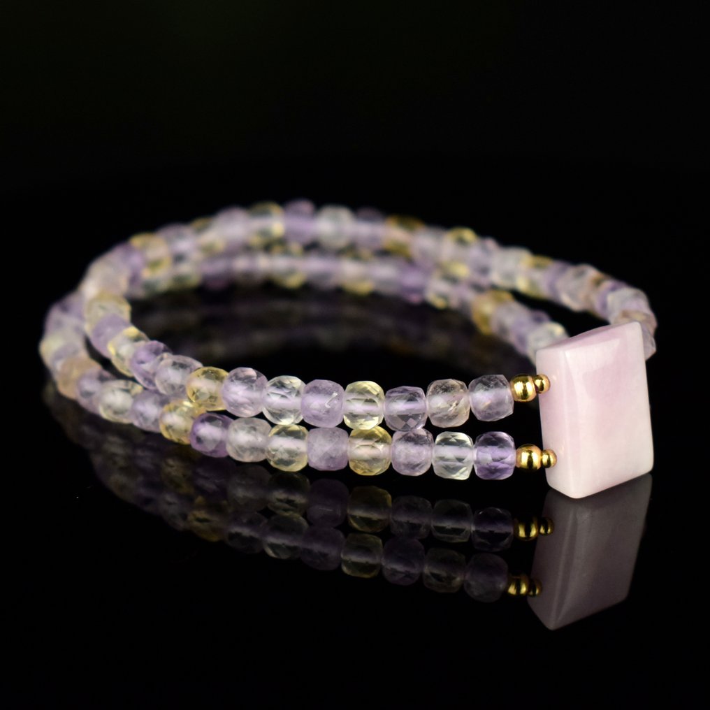 Bracciale due file ametista e kunzite - Alta qualità - Bracciale eccezionale- 14.5 g #2.1