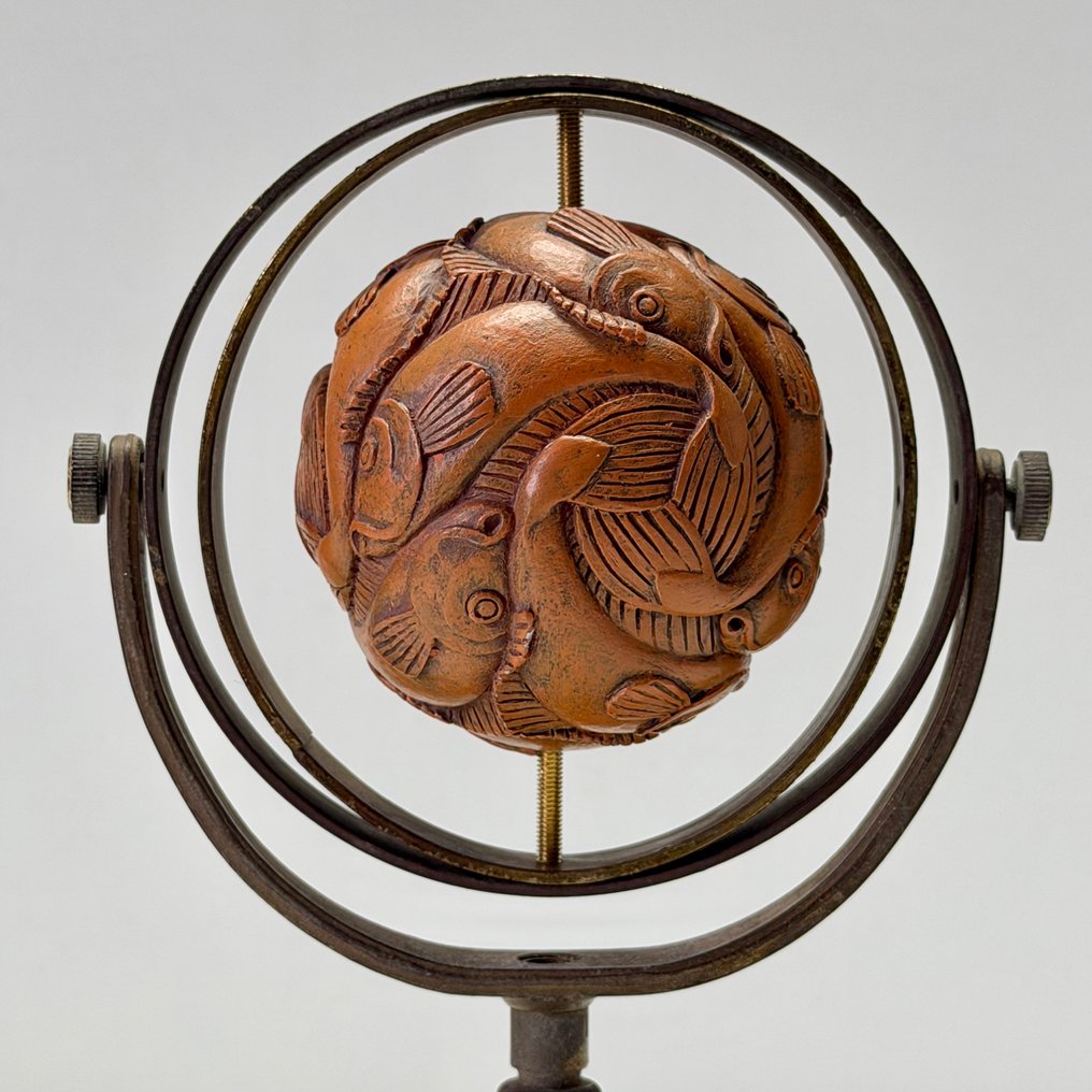 Den Haan Rotterdam B.V. - 雕刻, M.C. Escher Bol met Vissen - 20 cm - 黃銅 #1.0