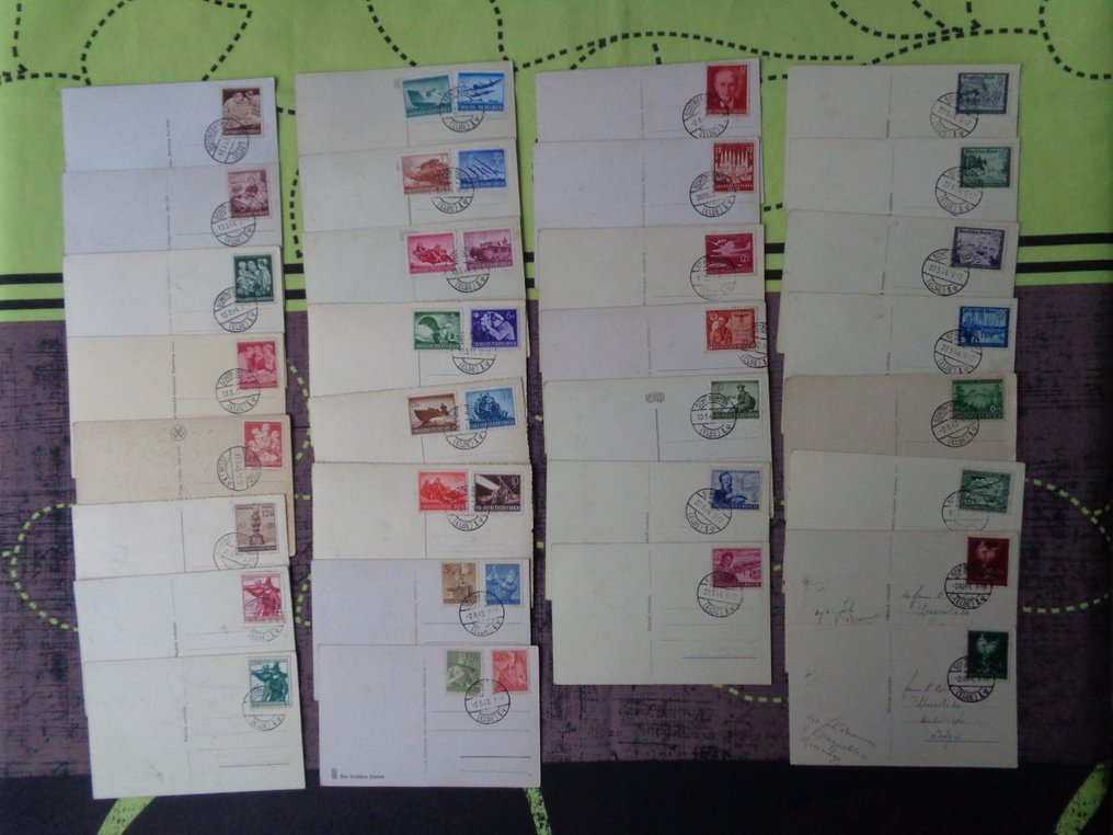 Collezione a tema - Set unico di francobolli tedeschi su cartoline 1943-1944. #1.0
