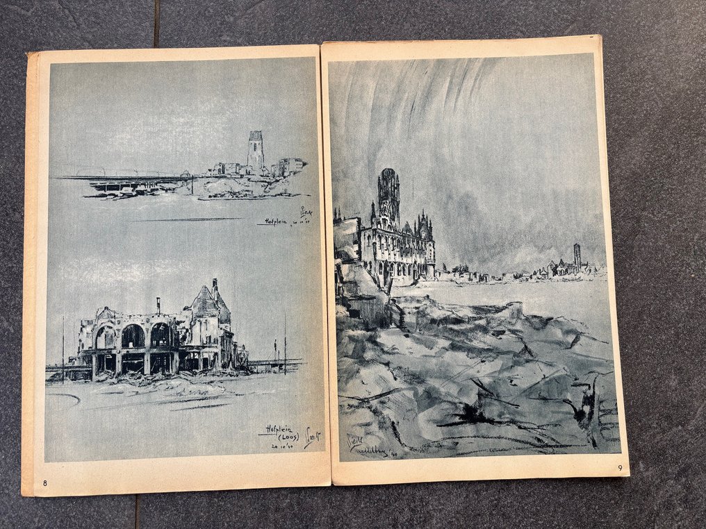 Henri Pieck - Buchenwald / Verwoest Nederland - 1945 #3.2