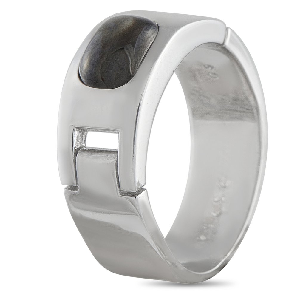 Hermès - Δαχτυλίδι - 18 καράτια Λευκός χρυσός, Δαχτυλίδι HERMES 18K λευκόχρυσο με χαλαζία #1.0