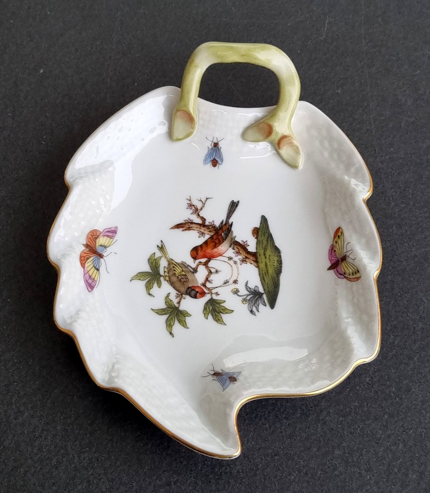 Herend - 餐桌用具 - Wahl！ Rothschild 带把手的叶片碟 - 瓷 #1.0