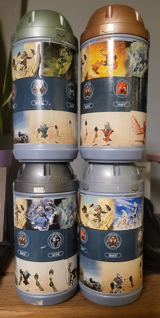 LEGO Set - Bionicle - Toa Mata canisters from the 2001, Pohatu, Kopaka, Tahu,Lewa #1.0