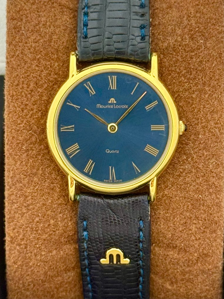 Maurice Lacroix - Sem preço de reserva - 18K GP Roman Numerals Deep Blue Dial Ladies Dress Watch - 56107 - Senhora - 1990-1999 #1.0