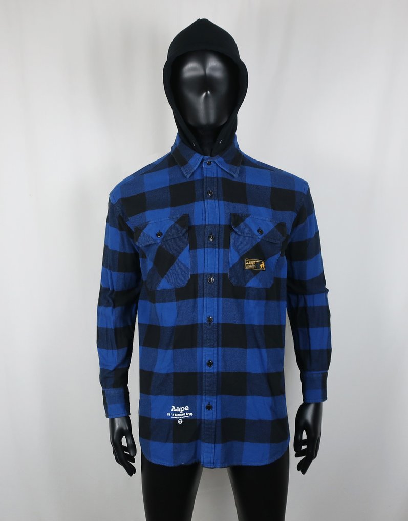 AAPE a Bathing Ape Hooded Lumberjack Jersey Over shirt - 女式衬衫 #2.1
