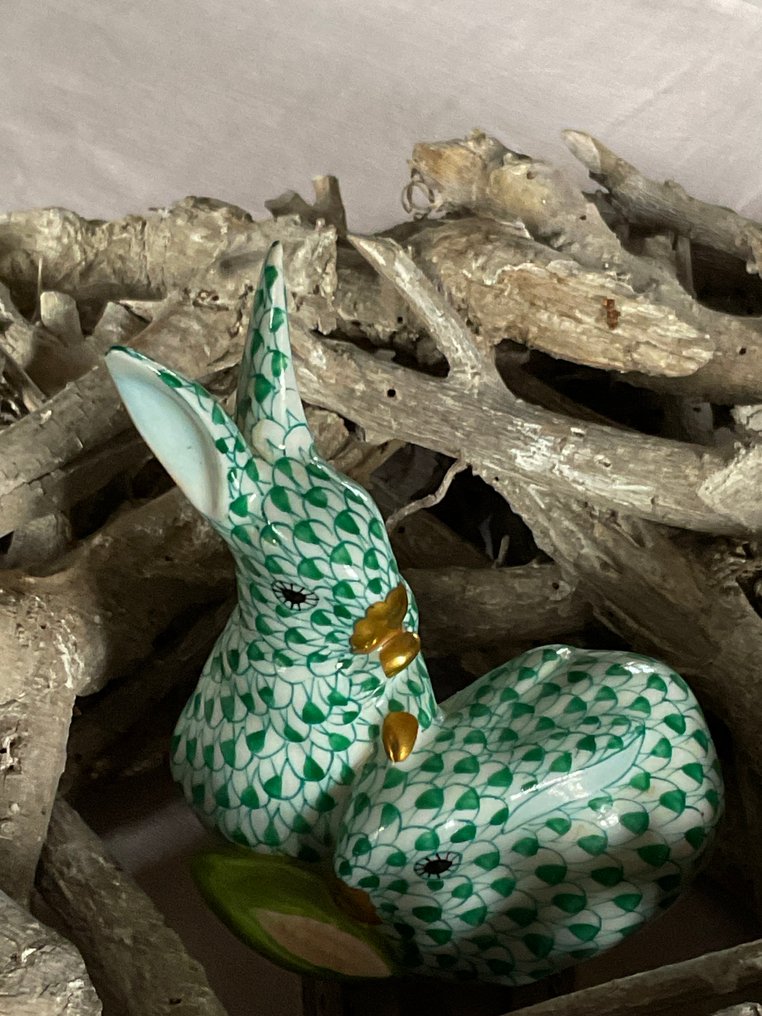 Herend - Figuriini - Fishnet pair of rabbits - Posliini #1.0