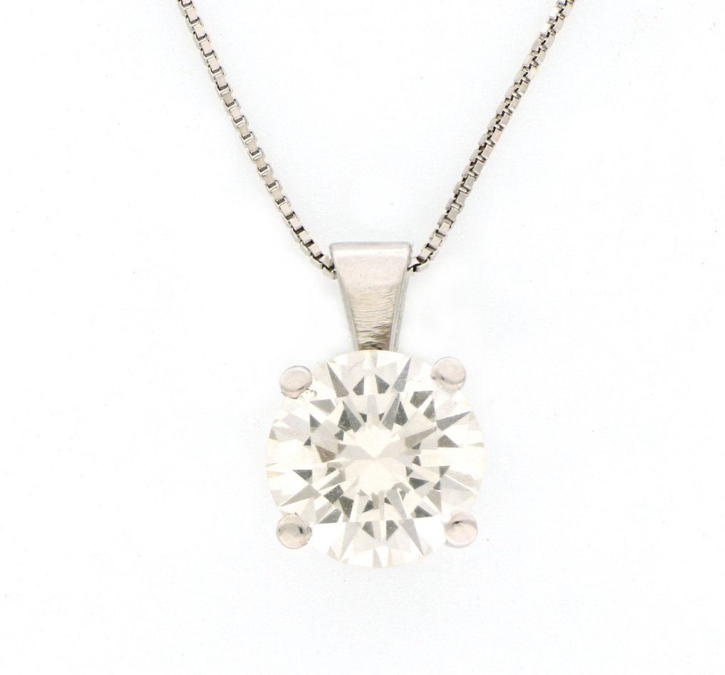 Sem preço de reserva - Colar com pingente - 18 K Ouro branco - 1.00ct. tw. Diamante (Natural) #2.1