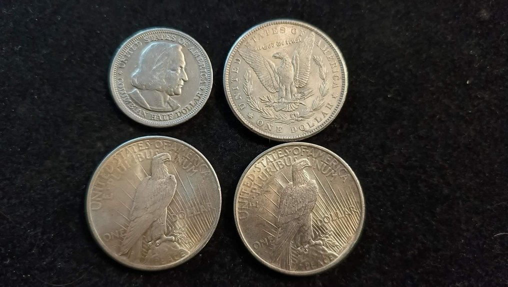 美国. Lot of 4 silver coins, 1893/1925 (没有保留价) #3.2