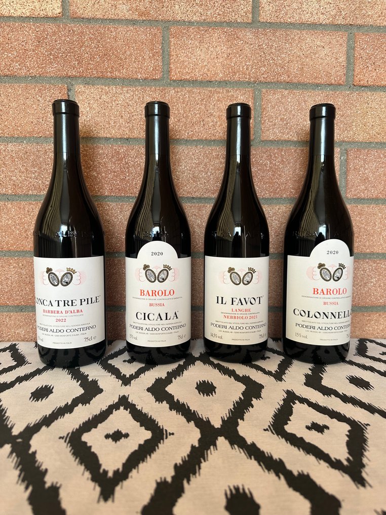 2020 Cicala, 2020 Colonnello Barolo, 2021 Favot Nebbiolo & 2022 Conca Tre Pile Barbera, Aldo Conterno - Barolo, Langhe Barolo - 4 Sticle (0.75L) #1.0