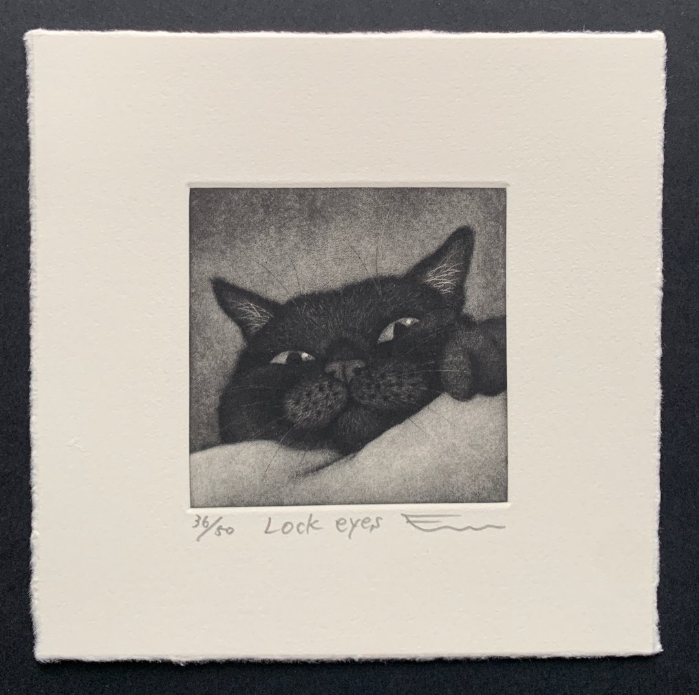 'Lock eyes' - Signed and numbered by the artist: 36/50 - NO RESERVE PRICE ! - Emi Satō 佐藤恵美 (b 1973) - Japan #1.0
